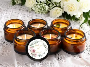 Carol Cao Wedding Candle Favors for Guests - Baby Shower Candle Favors for Guests - Thank You Gift for Events Box Decor Jar Daisy Decoration Aroma