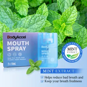 【BodyAccel】 Probiotic Oral Spray Portable, Breath Freshener for Long-Lasting Freshness Mint Flavor