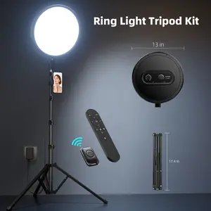 (Valentine's Deal) Studio-Level Lighting for Content Creators - 13" Full-Screen Ring Light with 79" Adjustable Stand and Remote | No Shadows, Perfect for 4K Makeup Videos & Podcasts