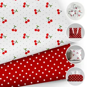 1Pc Red Series Cherry Dots Spot 19.68x57 Inches (50X145cm), Made From 100% Polyester Fabric, Patchwork For Quilting, DIY Craft Projects, Gift Giving, Bag Crafting, Pillow Covers