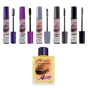 4-in-1 Professional Mascara Set 6 Piece Bundle [Free Oil] - Full Collection for Better Lashes Enhancing Makeup Kit