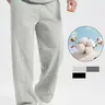 Men's Thermal Lined Sweatpants Oversize Drawstring Waist Casual Loose Pants for Fall Winter School Season Daily Wear Cozy Warm Soft Cotton