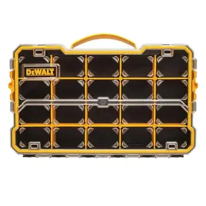 DEWALT Pro Tool Organizer with 20 Compartments – Durable Plastic Small Parts Storage Box for Jobsite & Garage