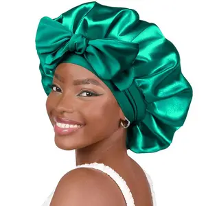 Satin Hair Sleep Cap for Adults, Soft Breathable Adjustable Haircare Bonnet, Single Item Heatless Styling Tool, Hair Styling Tools for Heatless Curls with Flexi Rods