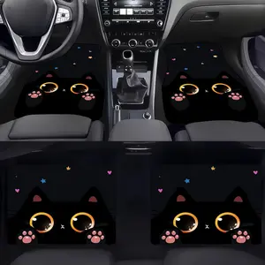 Four-piece car floor mats, featuring a fashionable black cat pattern design. Made of high-quality materials, with a fun and fantastical style, perfectly meeting the interior decoration requirements. Durable and easy to clean, these car floor mats.