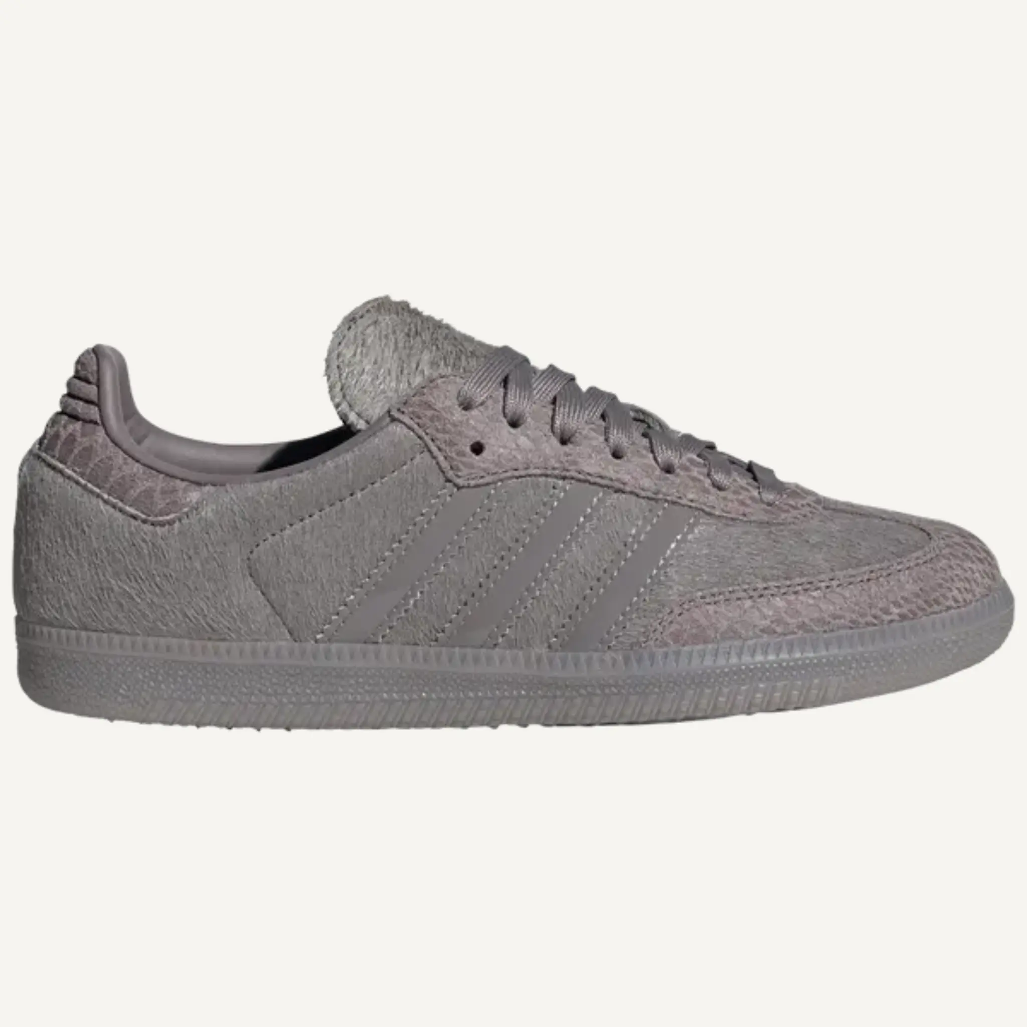 Adidas Originals Women's Grey Samba OG Closed Trainer - Taupe Oxide Gold, IH9160, Low Top Leather Round Toe Lace-Up Tonal Upper, Indoor Soccer Athletic Footwear, All Seasons Casual Sporty Chic Style, Gold Metallic Branding, Athletic Look