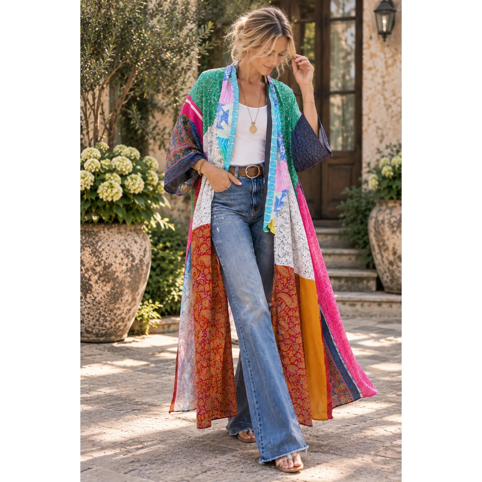 Wanderlust Recycled Silk Duster - Wildflower - One of a Kind
