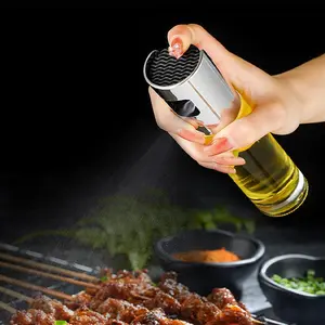 1 Piece Glass Oil Spray Bottle, Kitchen Oil Sprayer Bottle, Glass Olive Oil Sprayer, Oil Spray Dispenser for Kitchen Barbecue Grill Camping Picnic