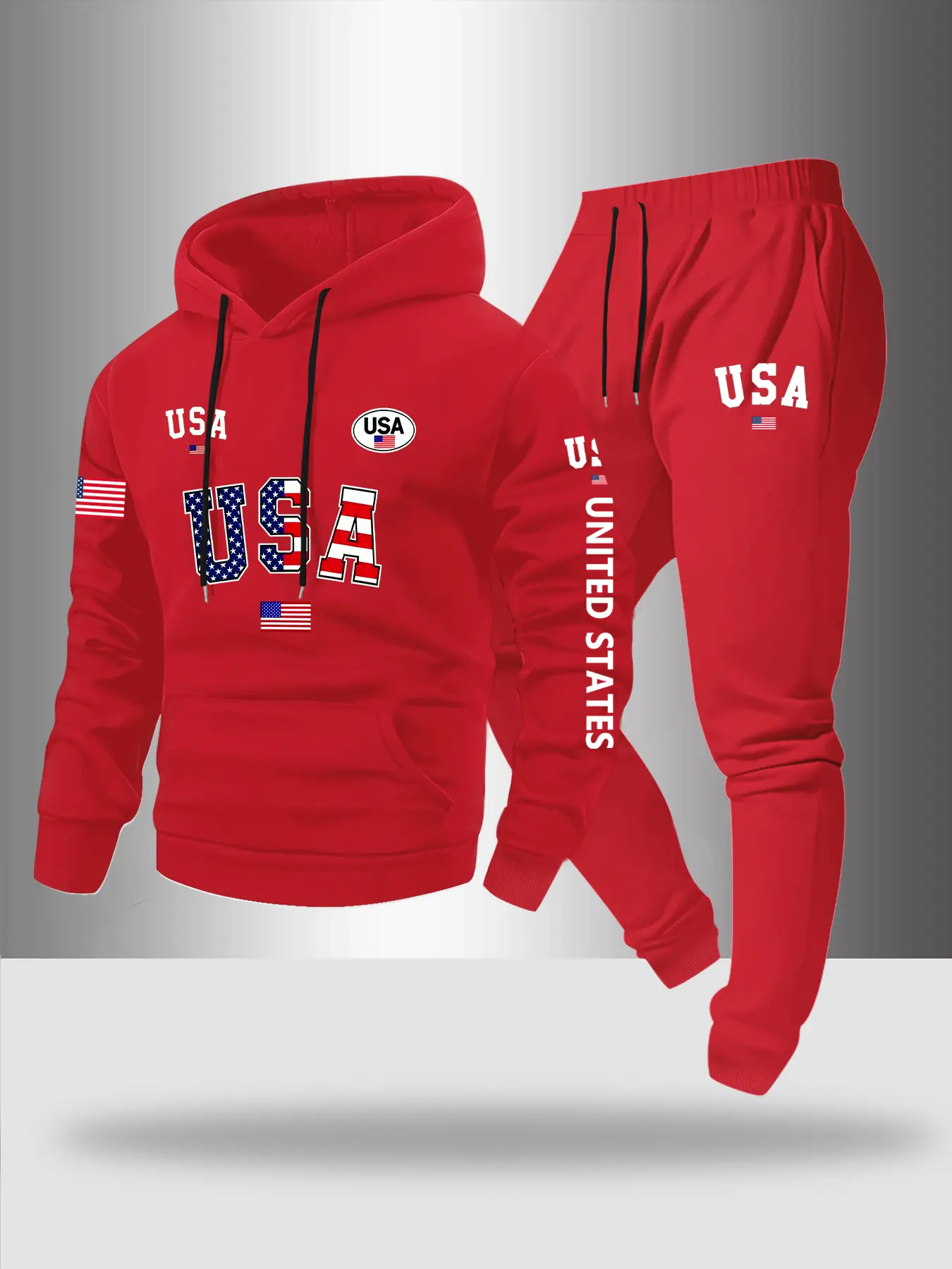 Men's Hooded Sweatshirt Set, Letter Print Pullover + Drawstring Casual Pants, Fall & Winter Fitted Style, 2 Piece