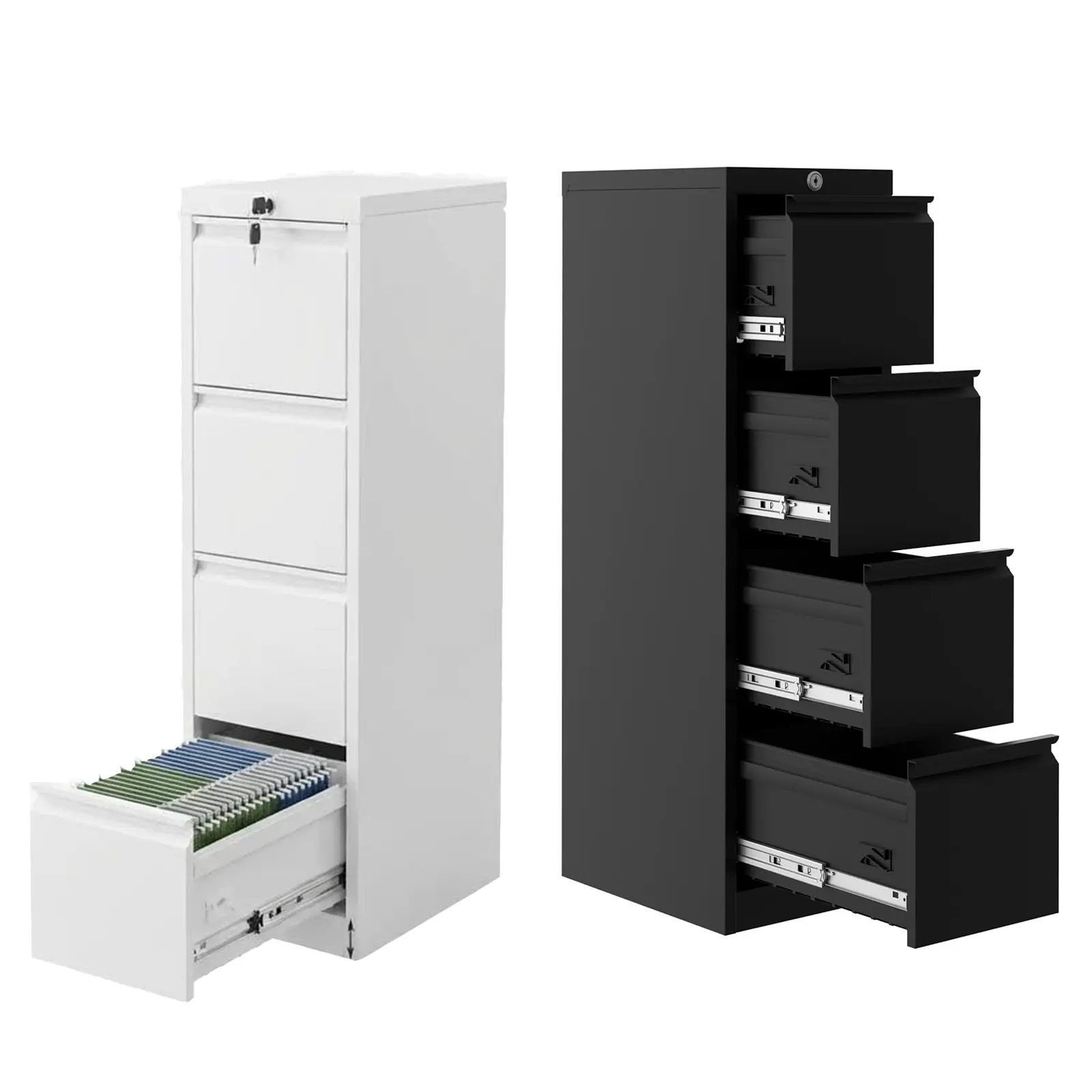 Garvee Upgraded-Vertical Metal Filing Cabinet, Heavy Duty Lockable 4 Drawer Cabinet With Anti-Tilt Design, Secure Office Storage For Letter, Legal, A4 & F4 Documents, Assembly Required