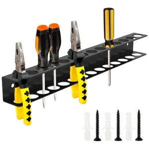 Screwdriver Organizer Wall Mount, Screw Driver Holder, Metal Plier Rack Utility Tool Rack Organizers and Storage Rack for Garage Workshop