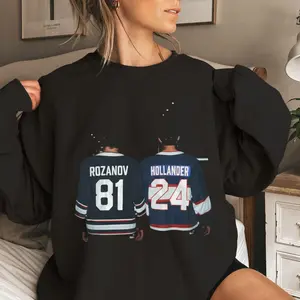 Rozanov And Hollander Hockey Heated Rivalry Sweatshirt, Connor Storrie Hockey Romance Hoodie, Vintage Queer Sports Novel Theme Sweater, Retro BookTok Hockey Sweatshirt