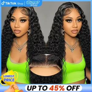 Bling Hair 6x4 Glueless Lace Front Wig 100% Human Hair 180% Density Loose Deep Wave Pre Cut Pre Plucked Hair Line HD Lace Closure Wig For Women Natural Look Easy to Apply #SummerVibes