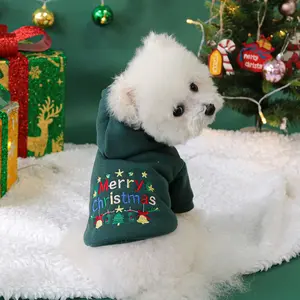Merry Christmas Themed Pet Hoodie, Cute Pet Clothes for Small Dogs, Pet Clothes for Indoor Outdoor Wear, Dog & Cat Clothing Supplies