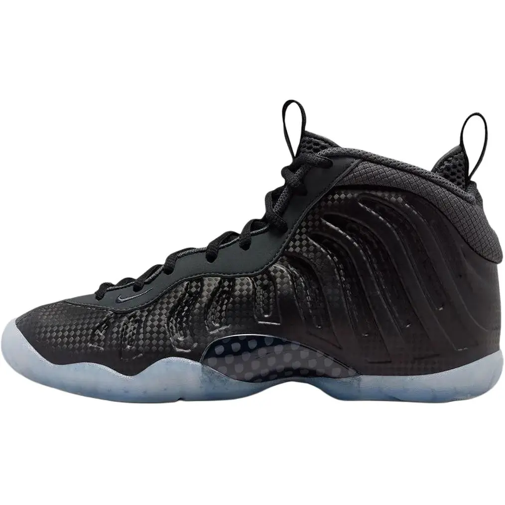 Nike Little Posite 1 GS Lightweight Sneakers - Black/Dark Smoke Grey Athletic Trainers, Casual Trainer Footwear for Kids