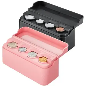 Universal Coin Storage Box, Foldable Mini Coin Organizer, Compatible with Various Coin Sizes, Portable Solution for Coin Piles, Essential Travel Accessory