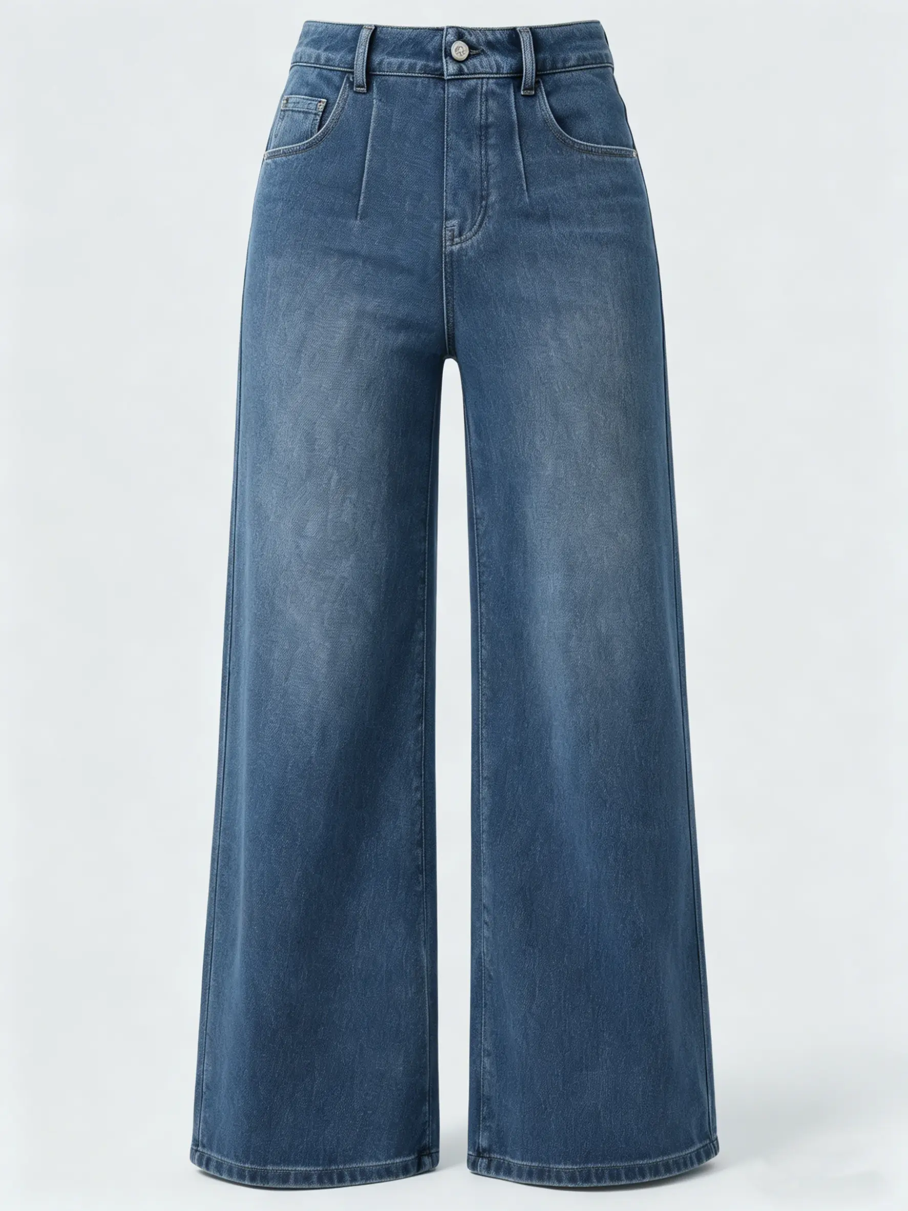 Women's High-Waisted Oversized Dark Wash Retro Sardine Print Denim Bottoms - 70s Inspired, Baggy Wide-Leg, Below-The-Ankle, Comfortable Casual Pants, All-Season Streetwear Gaucho Trousers