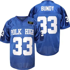 Sporty 33 AL Bundy Jersey Polk High Football Jerseys Blue White Sports Shirt Men's 90S Hip Hop Clothing Party S-XXXL Athletic Techwear Breathable Fabric Loose Silhouette Christmas gifts