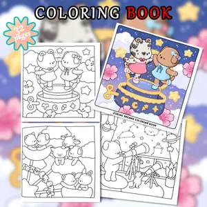 This 1-piece adorable animal star coloring book is filled with detailed cats, bears, unicorns, and stars. Its cute and soothing style makes it perfect for stress relief, creative projects, everyday crafts, decorations, or holiday gifts.