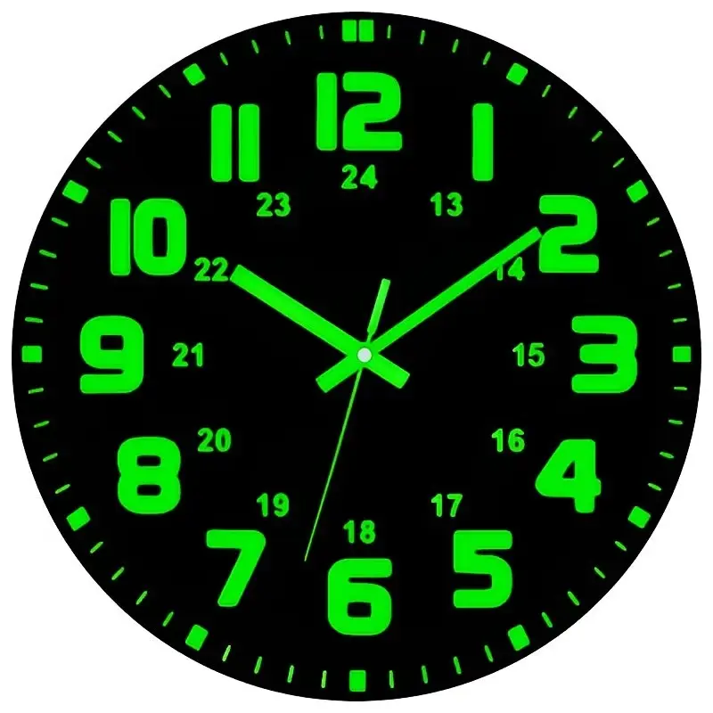 Silent Illuminated Vinyl Wall Clock, Lighted Wall Clock, Decorative Clock, Clocks For Living Room, Perfect Living Room & Kitchen Décor, Wonderful Birthday & Christmas Gift, Home Decor