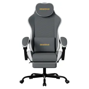Reclining Gaming Chair with Adjustable armrest Footrest | Ergonomic Spine-Supporting Office Chair | Thickened, Breathable Honeycomb-Patterned wide Cushion | Gas Lift and Silent swivel Casters | Gaming/Office Computer Chair woman man lumbar support