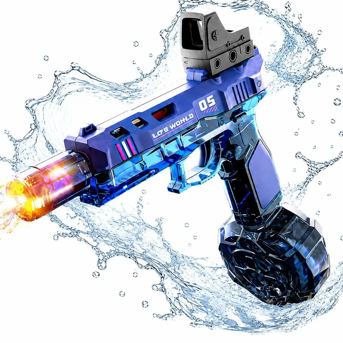 Automatic Electric Water Gun - Rechargeable Battery, LED Lights, 28-32 FT Long Range, High Capacity Water Soaker for Kids (Ages 3-12) - Outdoor Play, Summer Pool Toys