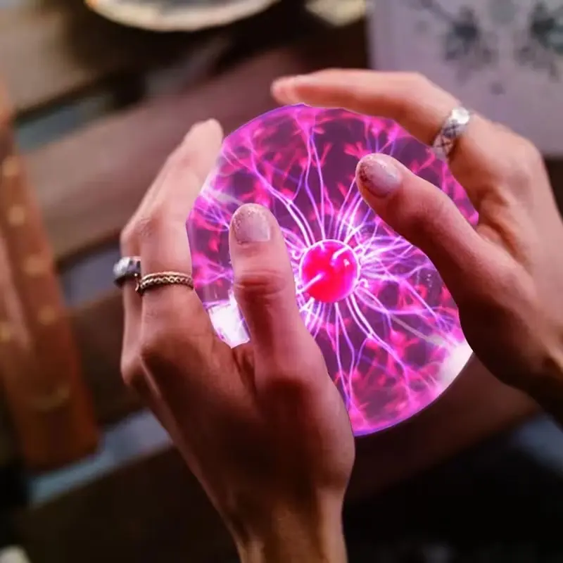 Cool Plasma Ball Lamp USB Touch Sensor Static Electric Atmosphere Night Light, Sensible Touch, Bedroom Office Decor Gift