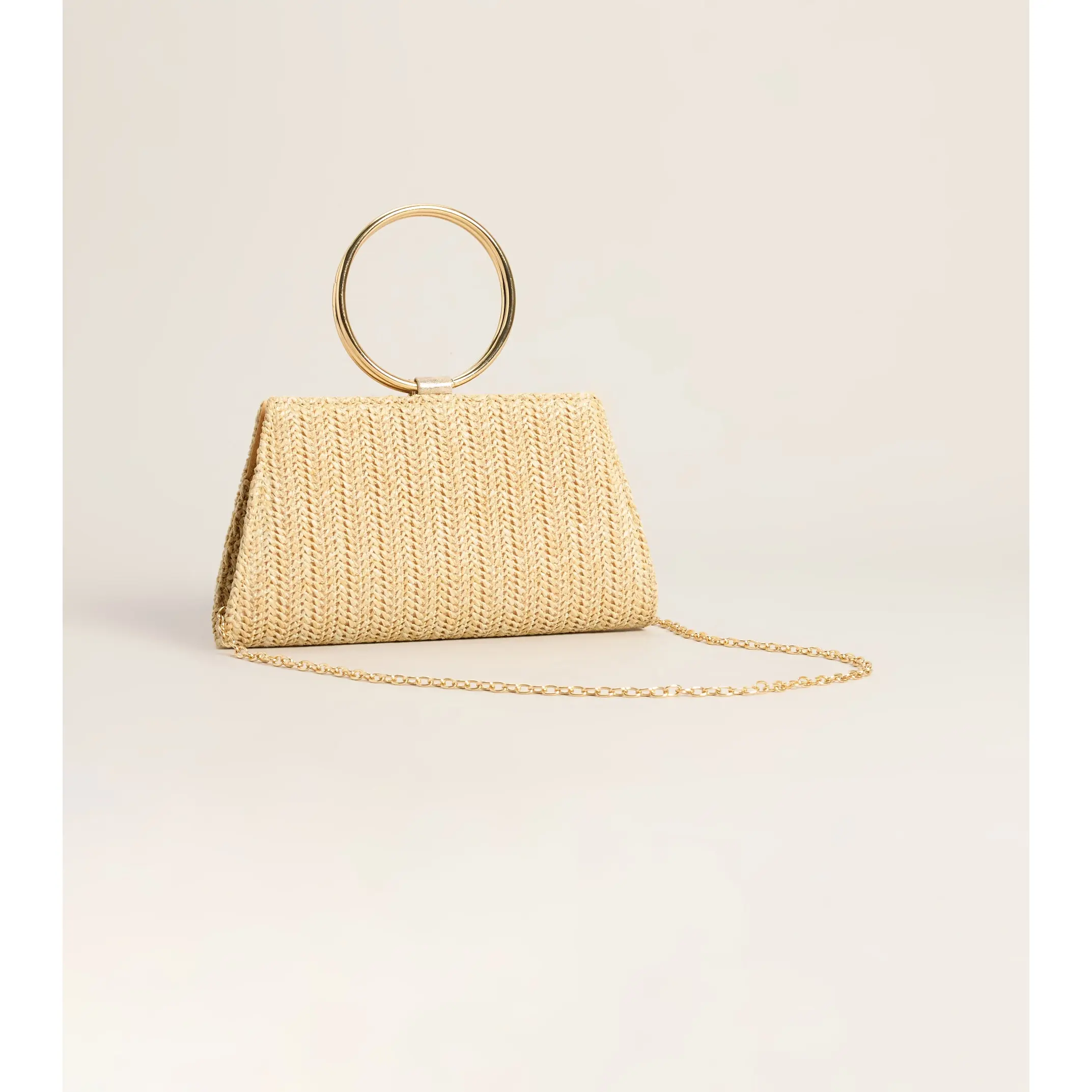 Chic On Arrival O-Ring Straw Clutch
