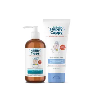Happy Cappy Medicated Shampoo and Body Wash and Moisturizing Cream Bundle - Baby Dandruff Shampoo, Eczema Lotion for Kids, Helps Cradle Cap and Seborrheic Dermatitis, Reduces Redness, Fragrance-Free
