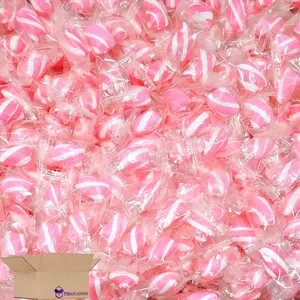 Pink & White Mauve Cylinder Shaped Watermelon Candy Twists, 1 lb.