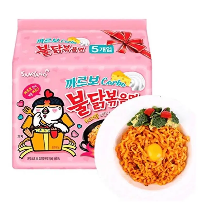 Samyang Buldak Carbonara Hot Chicken Ramen Noodles Food Instant Spicy Flavor Savory Creamy