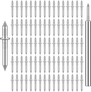 100 Pcs Double-Headed Nails and Invisible Screws | Double-Head Skirting Thread Seamless Nail for Baseboard, Trim & Solid Wood