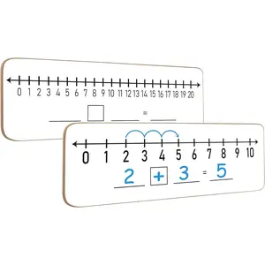 Dry Erase Number Line Board 4"x12" Inch Lapboard Double Sided White Board Featuring 0-10 Number Line On One Side 0-20 On The Other for Students Desk Whiteboard Math Manipulatives