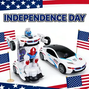 Dual Mode Deformation RC Car,2-in-1 Robot & Racing Vehicle with Bright LED Lights,Deformable Robot Car for All-Age Fun, Realistic Racing & Robot Modes