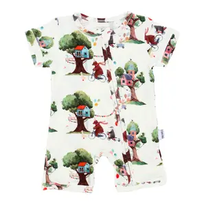 Bamboo Shorty Zippy Playhouse - Ultra-Soft Bamboo Fabric, Double Zipper for Easy Diaper Changes, Tagless Design, Short Sleeves & Legs, Perfect for Warm Weather