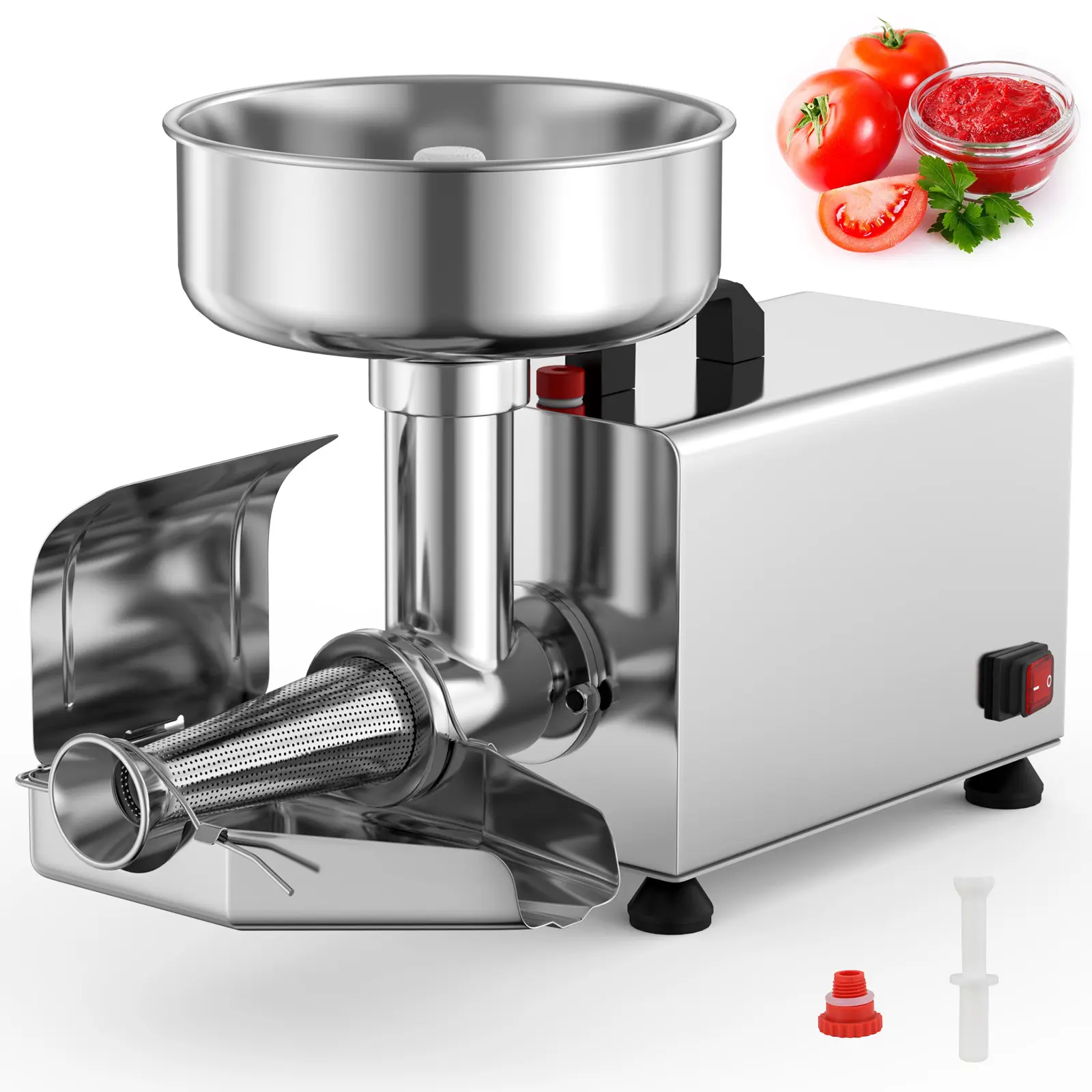 COSTWAY - Safe High Efficiency Tomato Strainer with Enclosed Motor and Stable Base