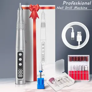 Electric Nail Drill Machine, 35, 000 RPM Professional Portable Rechargeable E File For Acrylic, Gel Removal, Manicure, Pedicure Set With 35000 Speeds Cordless Portable Nail File Machine For Acrylic And Gel Nail With Manicure And Polishing Tool Set