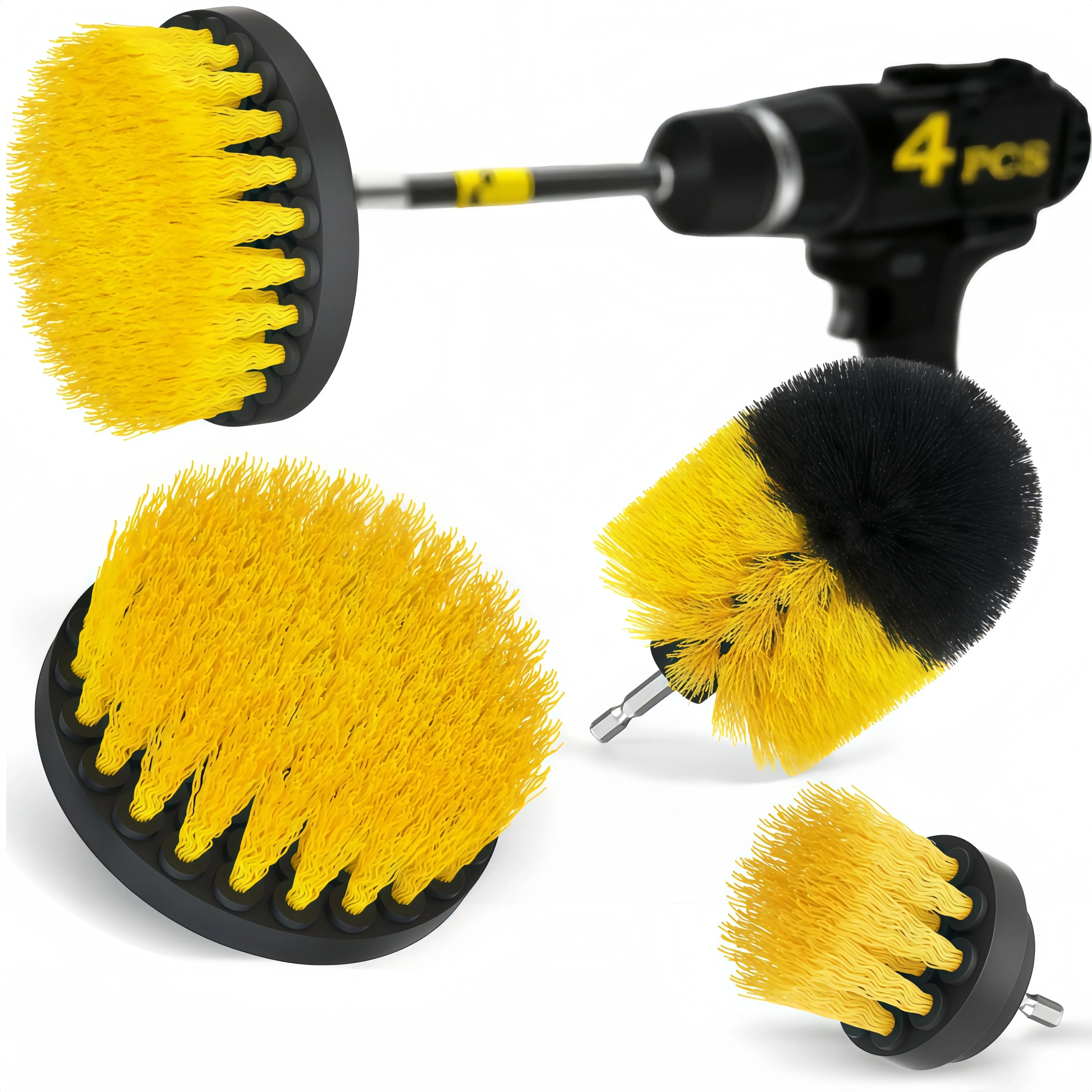 LMMAKE 1SET Drill Brush Attachment Kit, Multi-Size Powerful Quick-Change Cleaning Tool, Rotary Detailing Must-Haves for Car Wheels, Grout, Showers tiktokshopbacktoschool