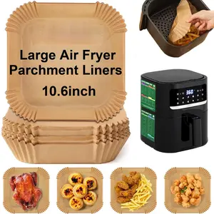 100 Large Baking Papers, Non-Stick Microwave Safe, Pre-Cut Rounded Edges, Compatible with Oven and Deep Fryer, Ideal for Cooking