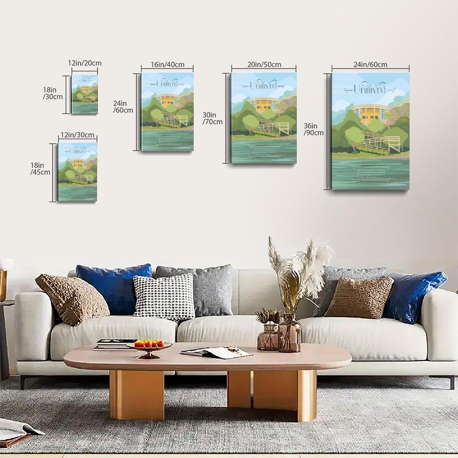 UNILIVRE Illustration Poster Decorative Painting Canvas Wall Art Picture Print Modern Family Bedroom Decor