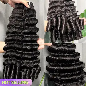 【NEW IN】Lemoda Burmese Loose Deep Wave Curly Virgin Human Hair Bundles Loose Deep Wave Curly 100% Unprocessed Raw Human Hair Extensions Top Qanlity Hair Weave 3 Bundles Full and Thick