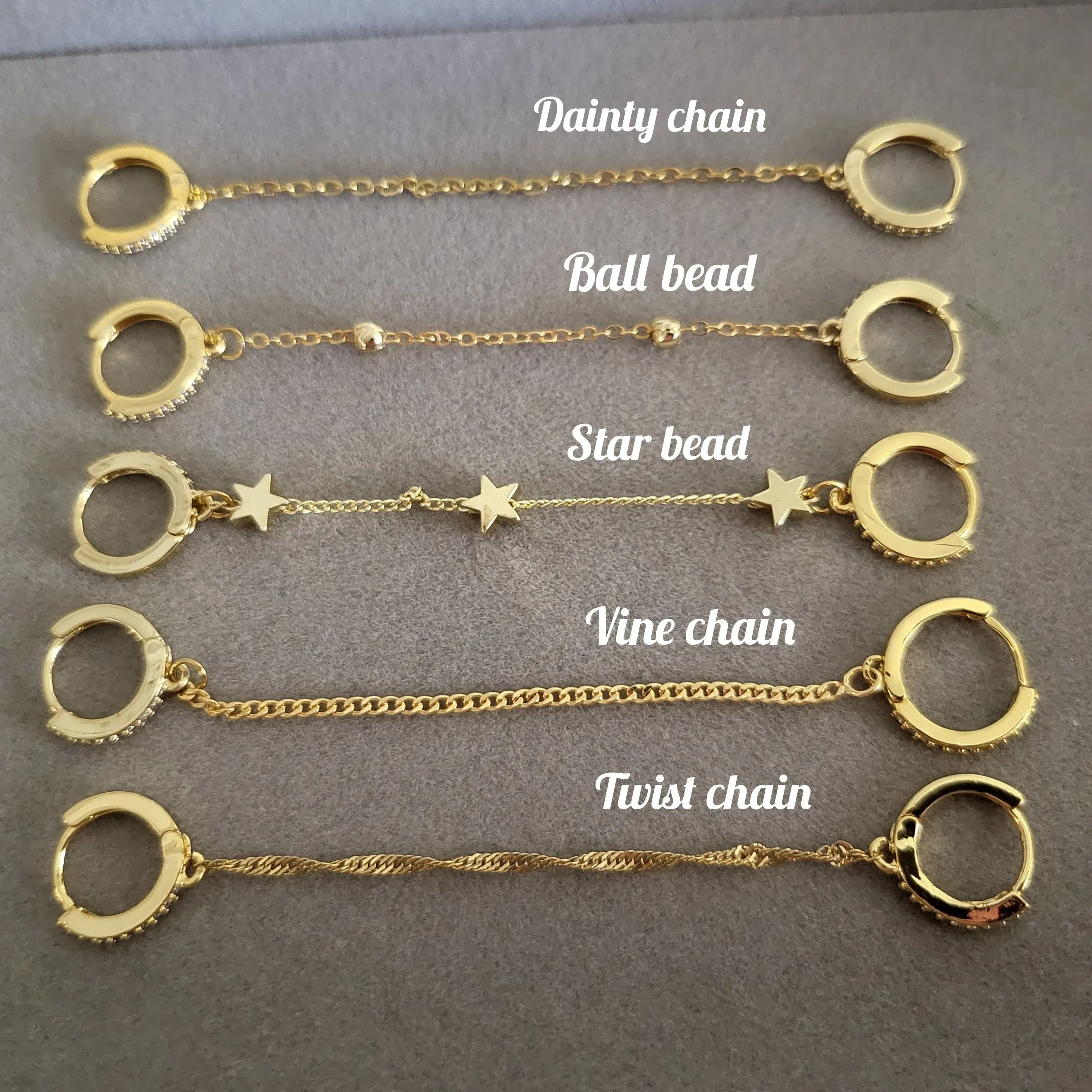 Gold Double Pierce Connection earring