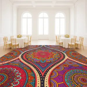 Mandala Sangeet Ceremony Floor Wrap Custom Indian Wedding Dance Vinyl Removable Gloss Decal for Mehndi & Traditional Celebrations Easy-Peel Low-Tac Decor Stickers Artwork Hall Print Shiny Ornaments Decorative Smooth Stickers Hall Decoration