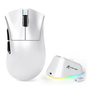 ATTACK SHARK V3PRO Gaming Mouse, 3-Mode Wireless/2.4G/Wired, 62g Ultra-Light, 25K DPI PixArt PAW3311, Omron Switch 100M Clicks, 500mAh, RGB Magnetic Base, Anti-Slip Pads, PC/Mac