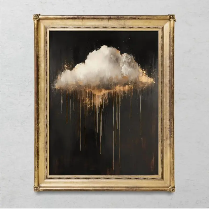 Rain Cloud Vintage Dark Academia Print Moody Cottagecore Unframed Wall Art Poster Only Frameless Decor Floral Abstract Design Illustrations Inkjet Printing wall decor wall art posters Decoration