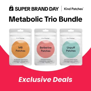 Kind Patches Metabolic Trio Bundle, MB Patches + Berberine Patches + Unpuff Patches, Metabolic Support, Clean Energy, Balanced Gut, Digestive Health, Natural Ingredients, 3 Months Supply