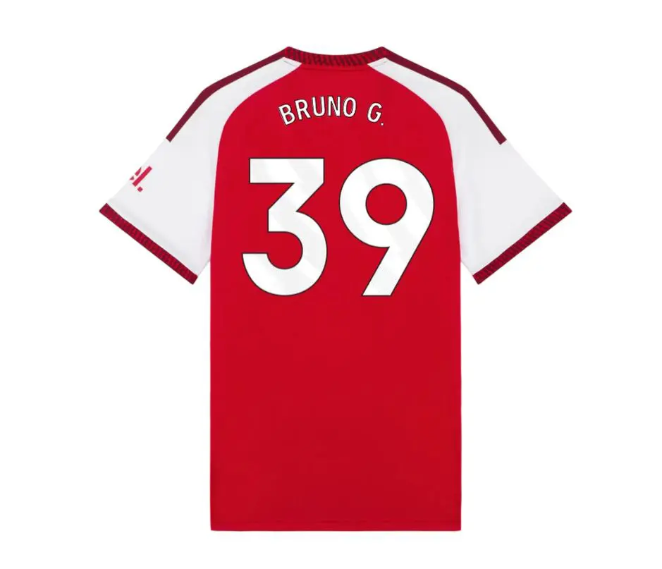 Bruno Guimaraes 39 White Red Home Soccer Jersey – Lightweight Quick-Dry Shirt, Custom Player Name & Number