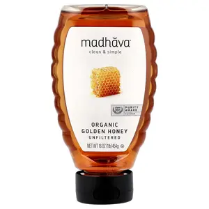 Madhava Organic Golden Honey, Unfiltered, 16 oz (454 g)