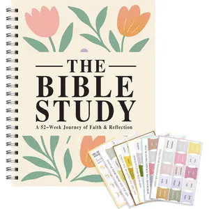 Women's Bible Study Guide for Men Beginners, 52-Week Women's Bible Learning Diary, Guided Journal, Spiral Bound Yearly Reading Journal