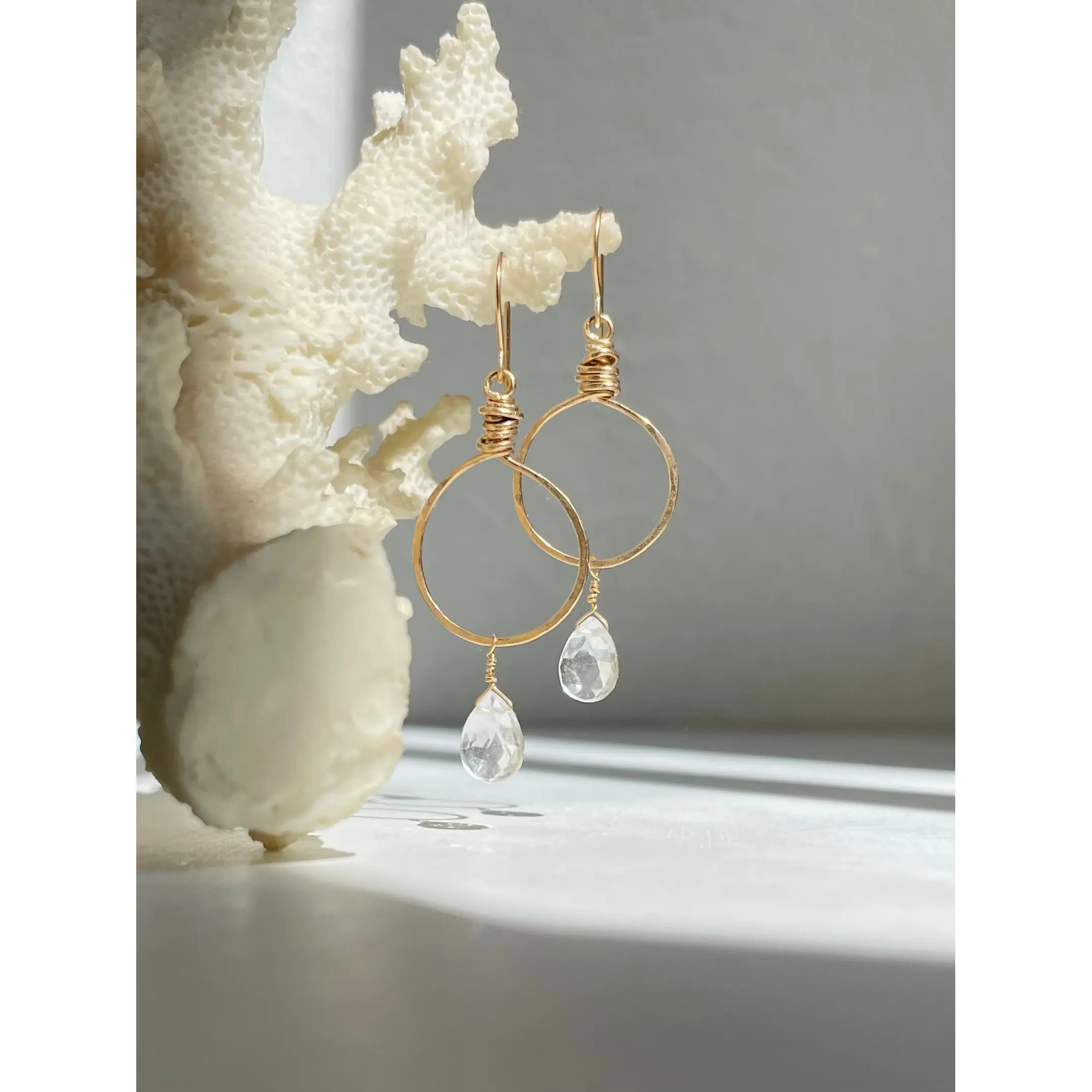 Crystal Quartz Circle Earrings